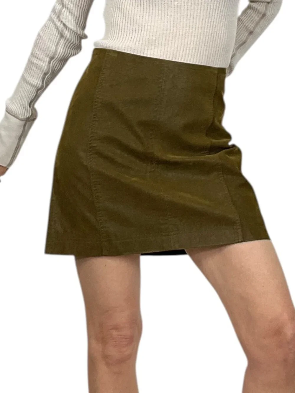Free People Modern Femme Vegan Suede Mini Skirt 6 Brown